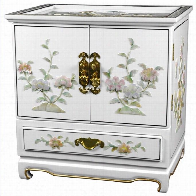 Oriental Furniture Empress Lacquer Jewel Box N White