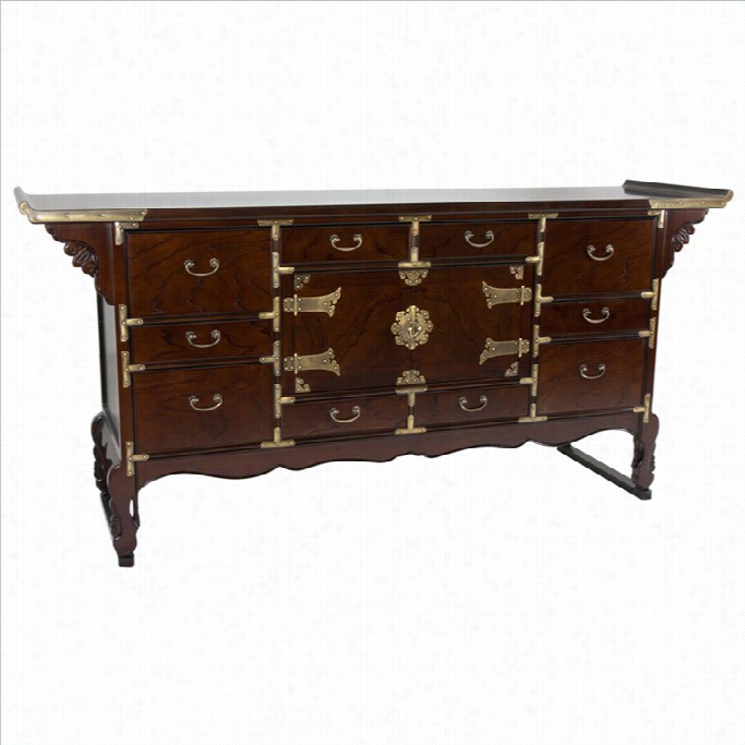 Oriental Furniture Korean Tansu Style Buffet Server In Rosewood