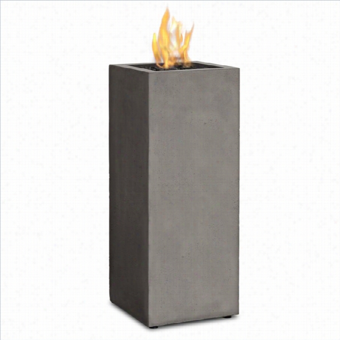 Reeal Flame Baltic Propane Fire Column In Glacier Gray