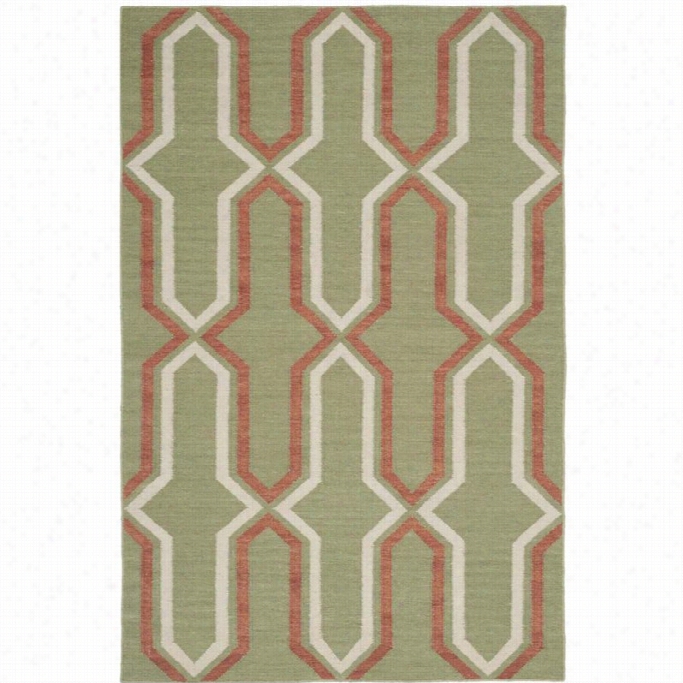 Safavieh Dhurries Green Contemporary Urg - 5' X 8'