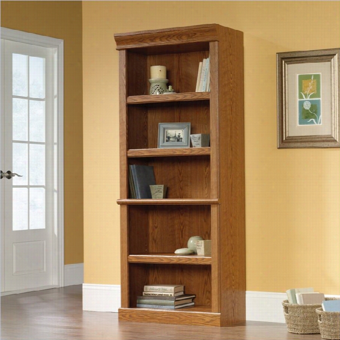 Sauder Orchard Hills 5 Shelf Bookshelf In Cqrolina Oak Finish