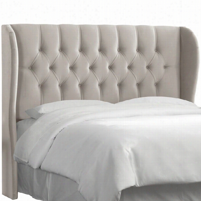 Skyline Tufyed Wingback Panel Headboard In Gray-full