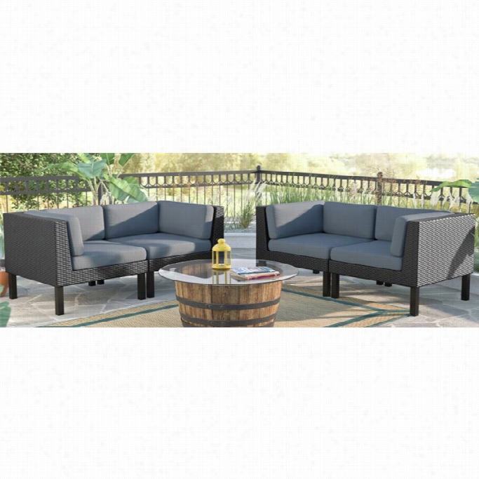 Sonax Corliving Oaklnd 4 Piece Patio Loveseat In Black