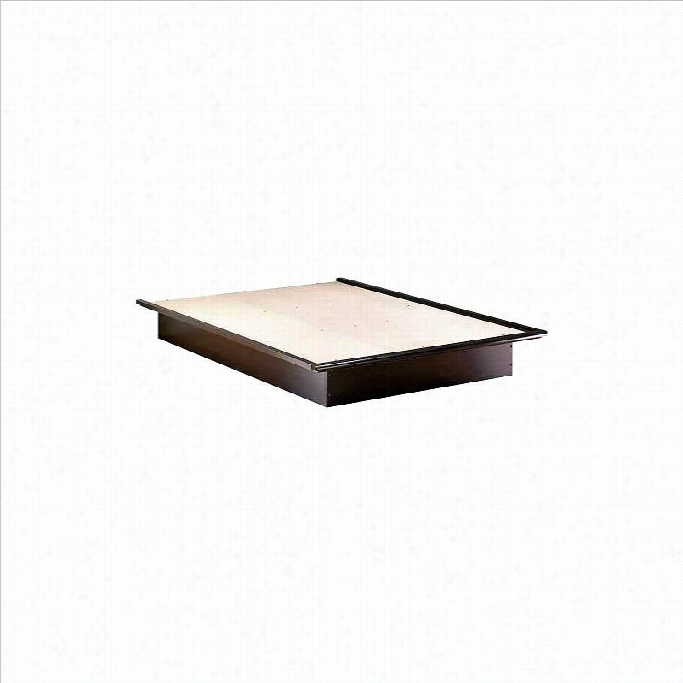 South Sogr Eback  Bay Platform Bed  Frame Only In Darkness Chocoolate Finihs-fuull