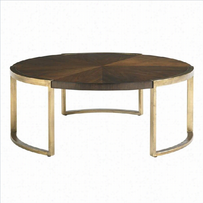 Stanley Furniture Crestaire Autry Round Cocktail Table In Porter