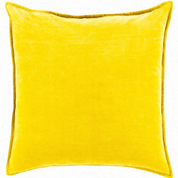 Surya Cotton Velvet Down Fill 13 X 20 Lumbar Pillow In Yellow