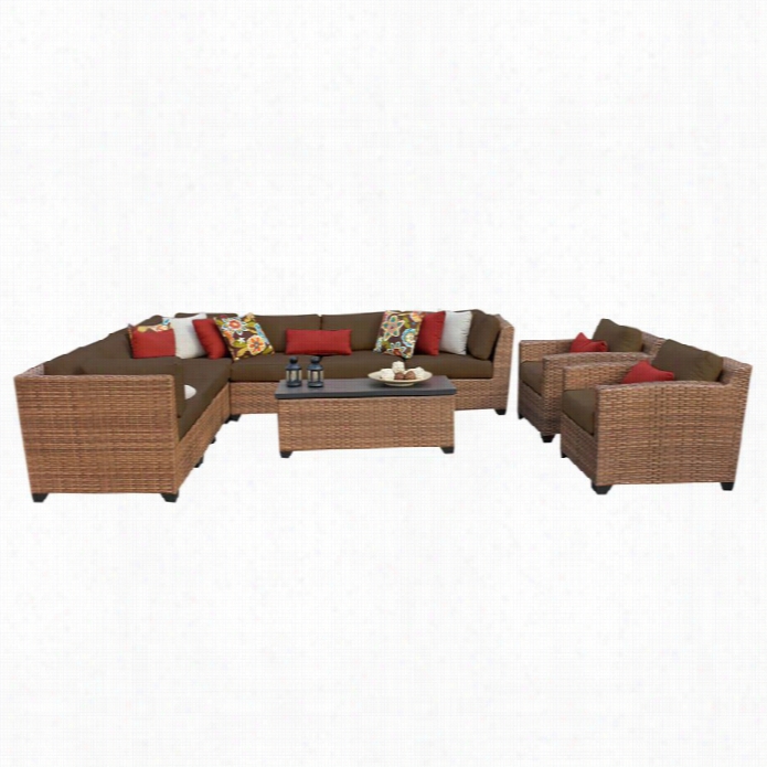 Tck Laguna 10 Unite Outdoor Wicker Sofa Set In Cocoa