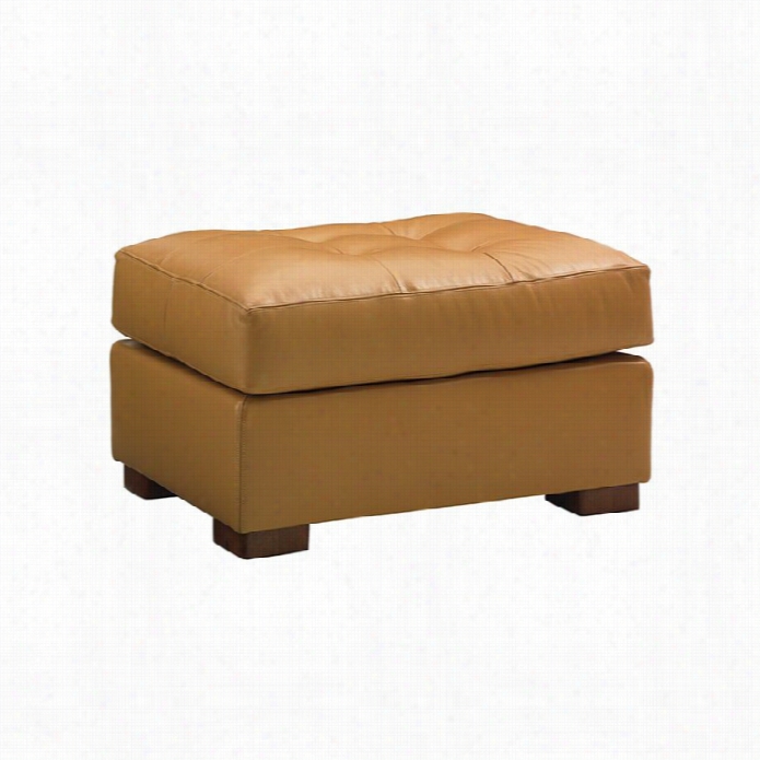 Tommy Bahama Island Fusion Oosaka Leather Ottoman In Supple Saddle