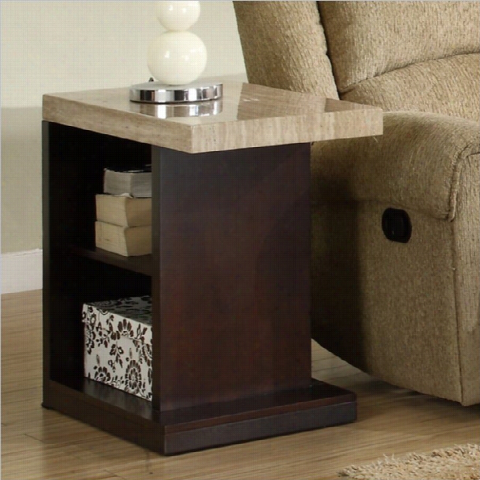 Trent Home Moonney End Table I Dark Cherry