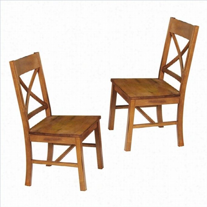 Walker Edison Millwright Dining Chair In Antique Brown (set Of 2)