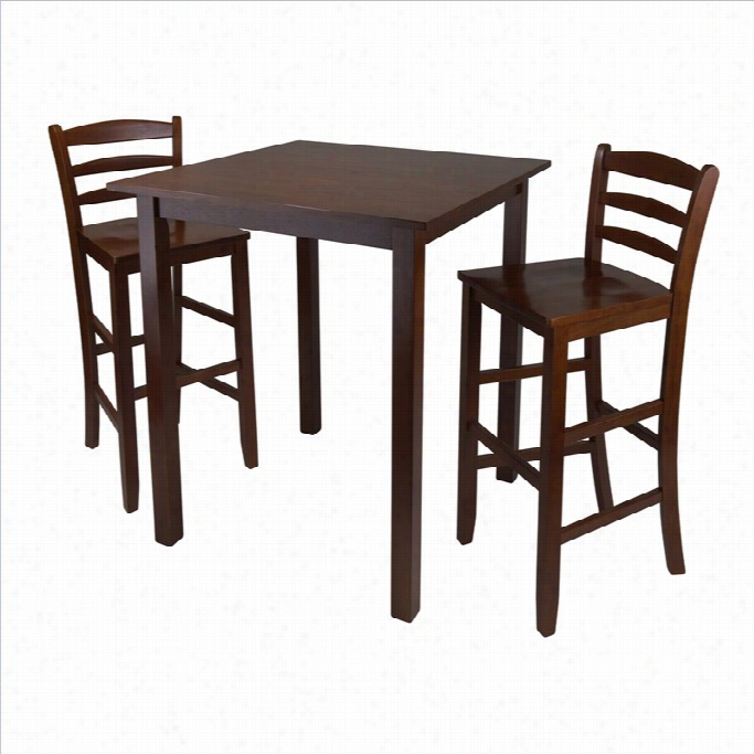 Winsome Parkland 3 Piece Square Dining Set Ni Antique Walnut Finissh