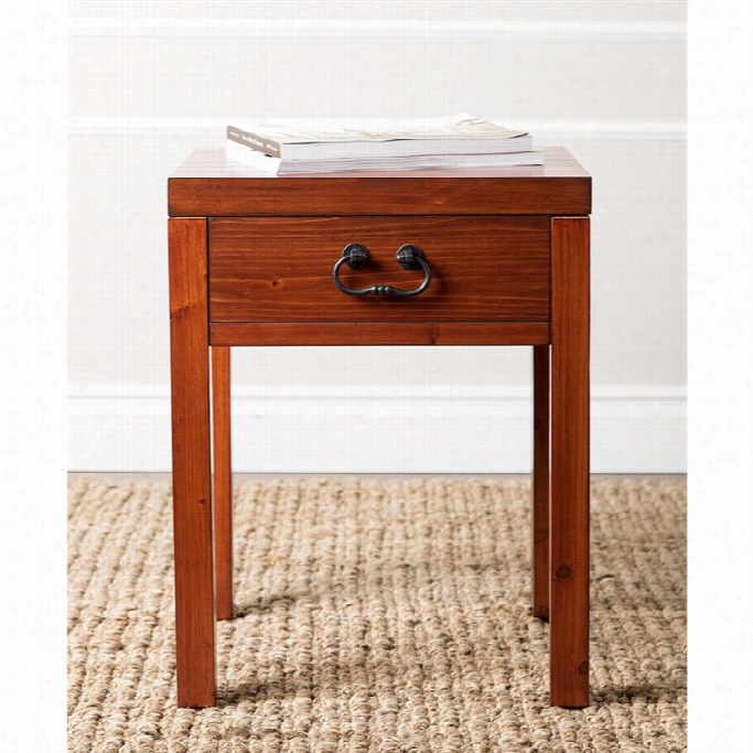 Abby Son Living Crandall 1-drawer End Table In Antiqued Burgundy  Ruts