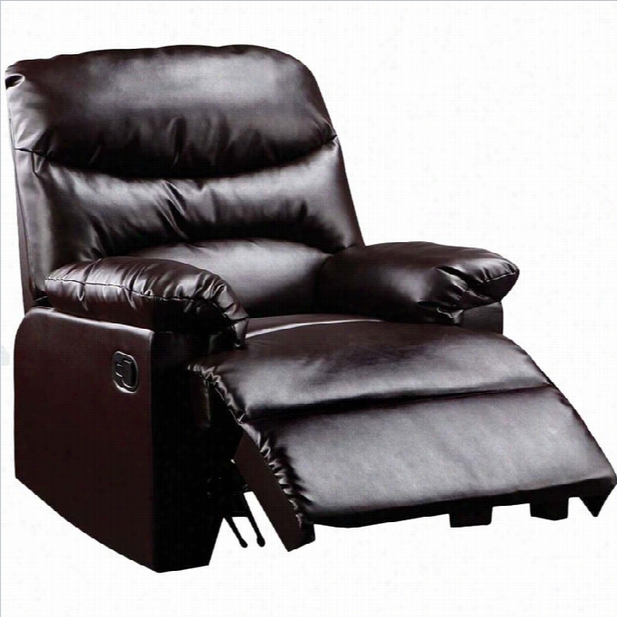 Acme Furniture Arcadia Leather Recliner In Cracked Brown