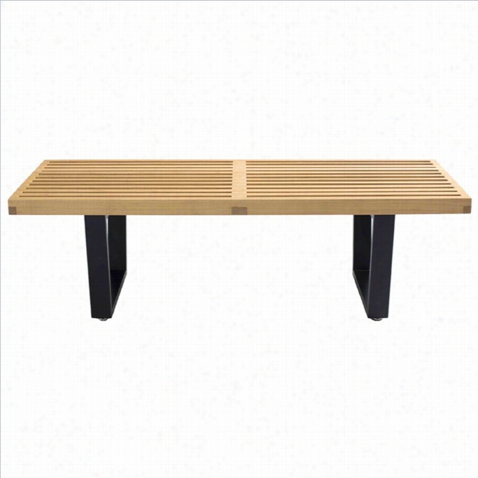 Aeon Movables  Slaat Bench With Soid Wood Top In Maple And Black