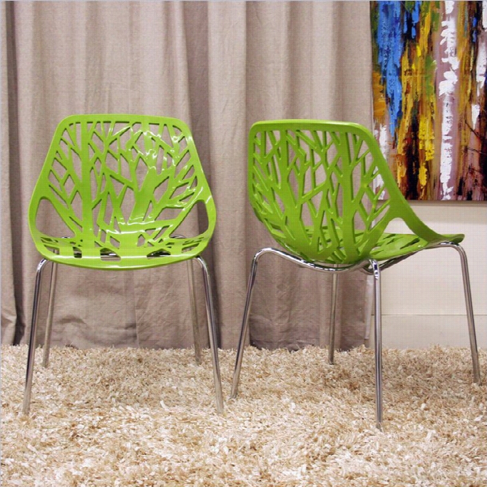 Bacton Studio Rod Sapling Diming Chair In Green (set Og 2)