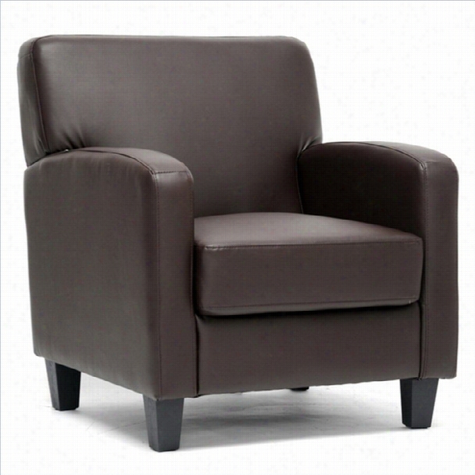 Baxton Studio Faux Leather  Club Arm Chair In Brown