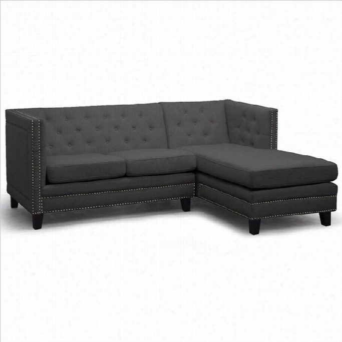Baxton Studio Parkis Sectional Couch In Gray