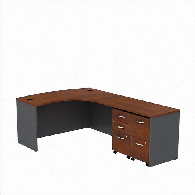 Bush Bbf Series C 60 Right 5 Draw L-shaped Desk Inh Ansen Cherry