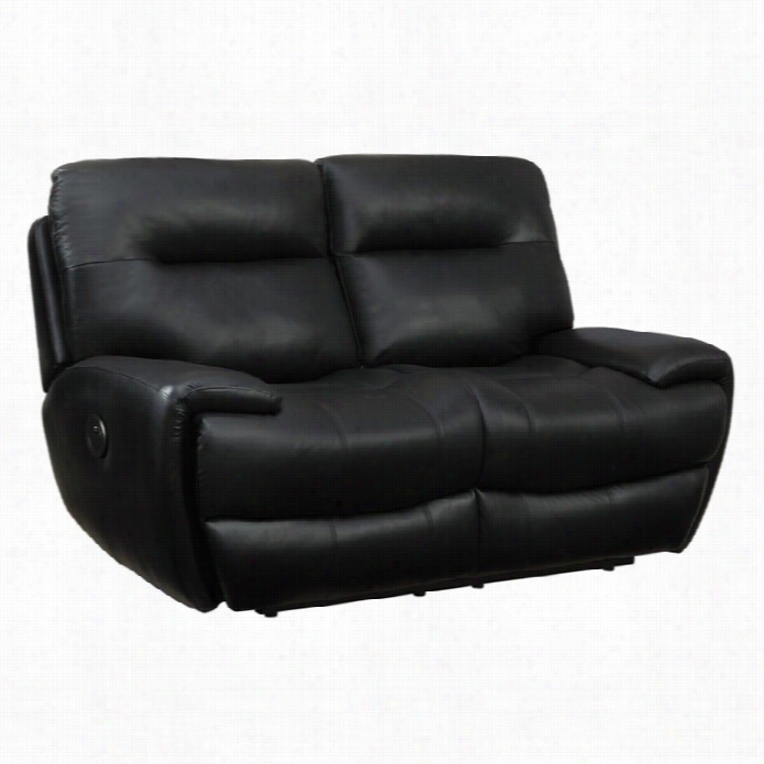 Coaster Sartell Leather Pwer Reclining Loveseat In Black