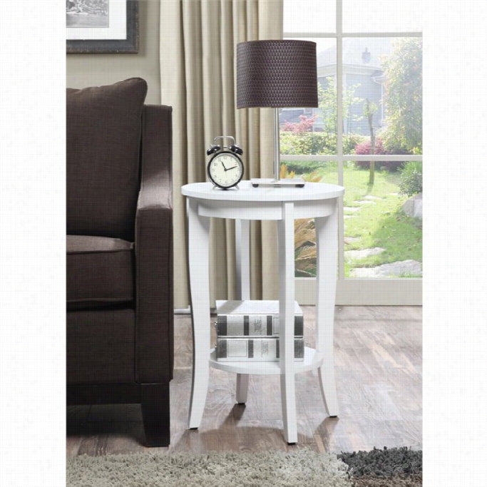 Convenience Concepts American Heritage Orund Table In Whiite