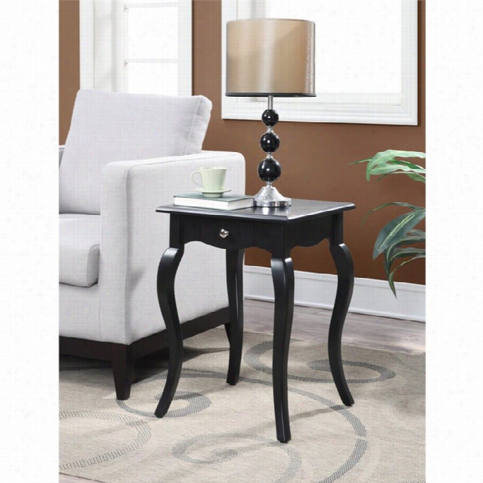 Convenience Concepts French Povence End Table With Drawer In Black