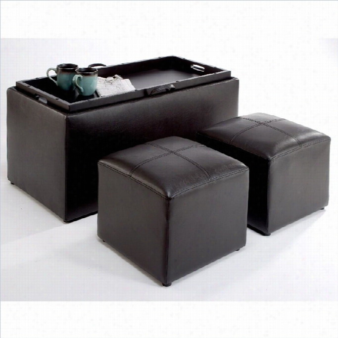 Convenienceconceptssheridan Storage Bench Ottoman In Espresso