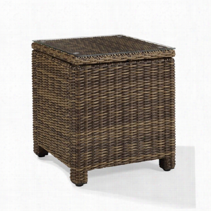 Crosley Bradenton Exterior Wicker Rectangular Side Table