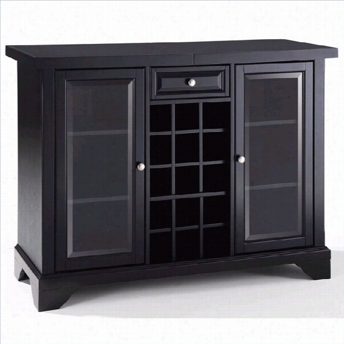 Crosley Lafayette Sliding Top Home Bar Cabinet In Black