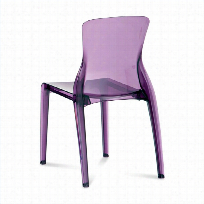 Domitalia Crystal Dining Chair In Clear Purple