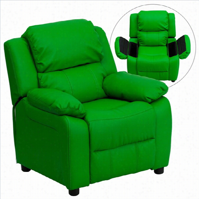 Flash Furniture Contemporray Kids Recliner In Green