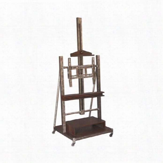 Hammar Y Structure Tv Easel/stand In Distressed Brown