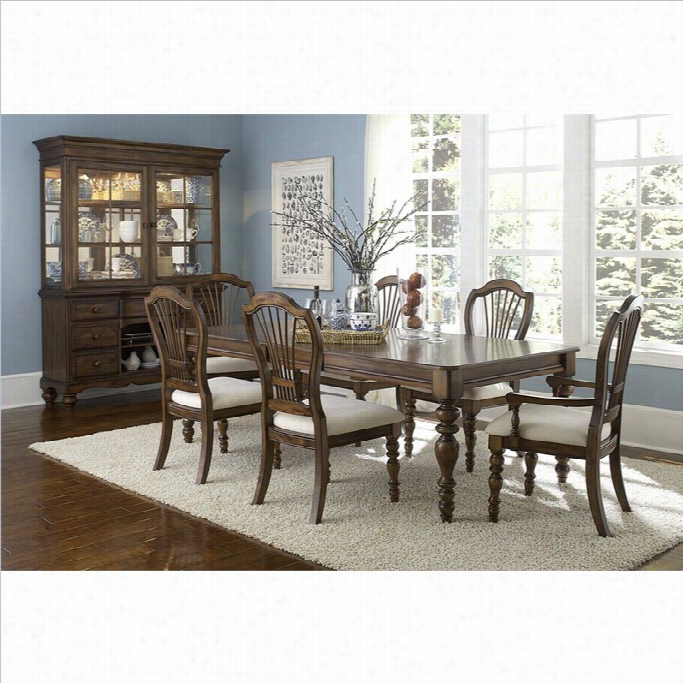 Hillsdale P Ine Island 7 Pc Dining Set With Wheat Back Chairs