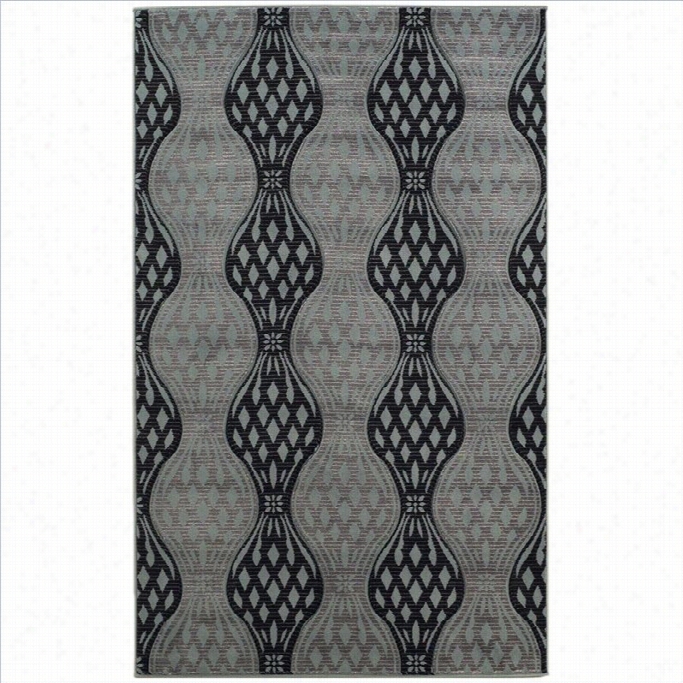 Linon Rugs Milaan Rectang Ular Area Rug In Black And Turquoise-1'11 X 2'10