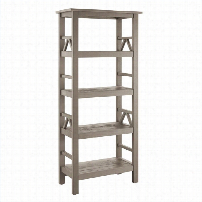 Linon Titian 4 Shelf Bookcase In R Ustic G Ray