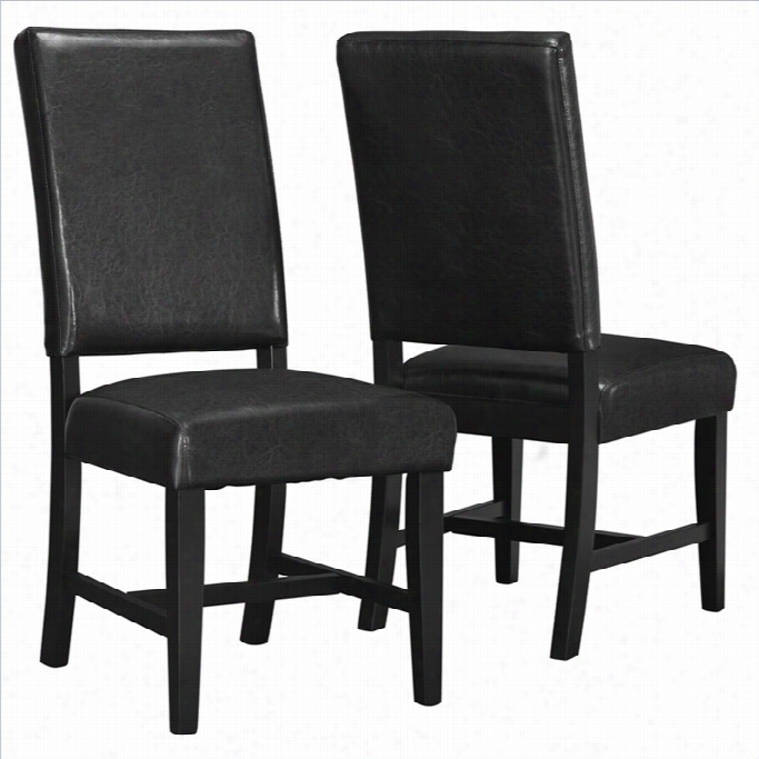 Monarch 40 Dining Chairr In Blac K (set  Of 2)