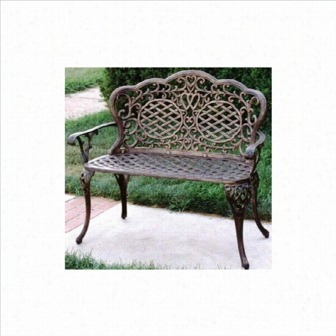 Oak Land Livin Gmississippi Cast Aluminium Loves Seat Bench-antique Bronze