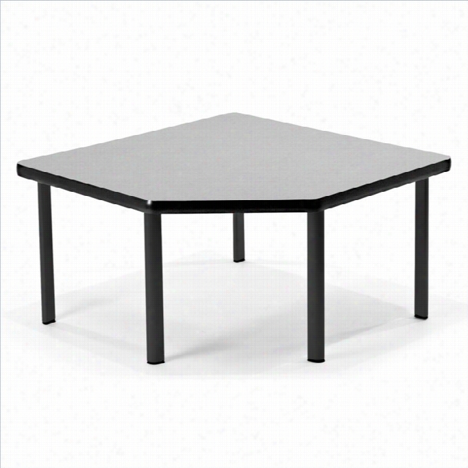 Ofm 30 X 30 Corner Table Europa Black Legs In Gray