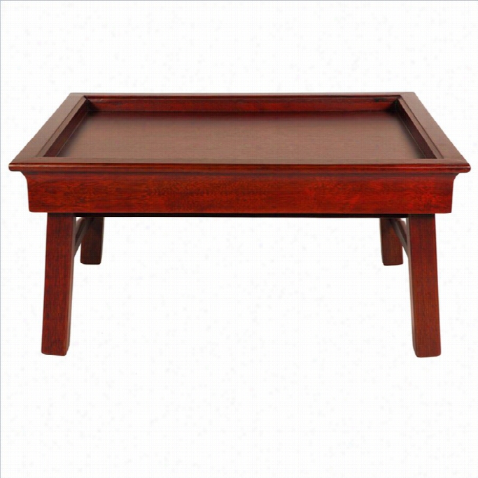 Oriental Furniture Tea Tray In Rosewood