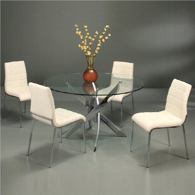 Pastel Furniture Fahrenheit 5 Piece Dinette W/i Vory Fort James Chairs