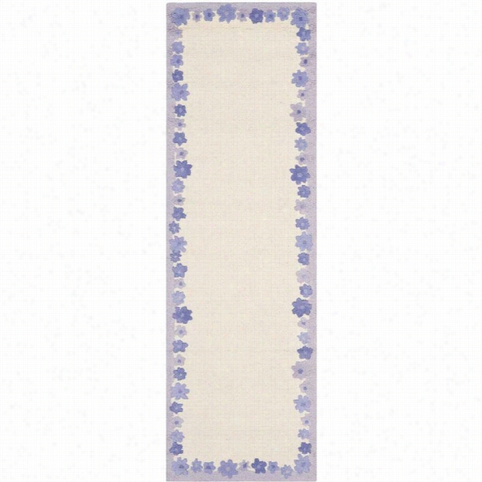 Saf Avieh Safavieh Kids  Runner Rug In Ivory / Lavander