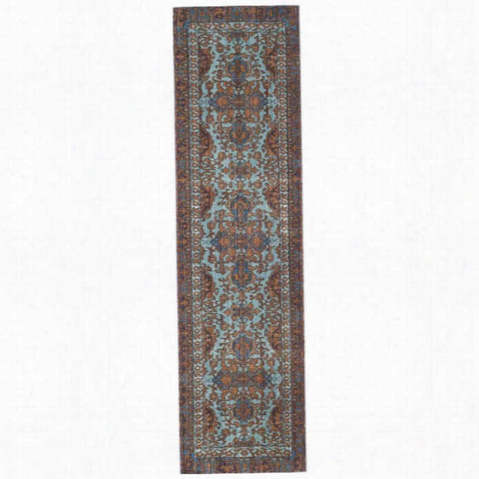 Safavieh Valencia Blue Traditional  Rug - Runner 2'3 X 12'