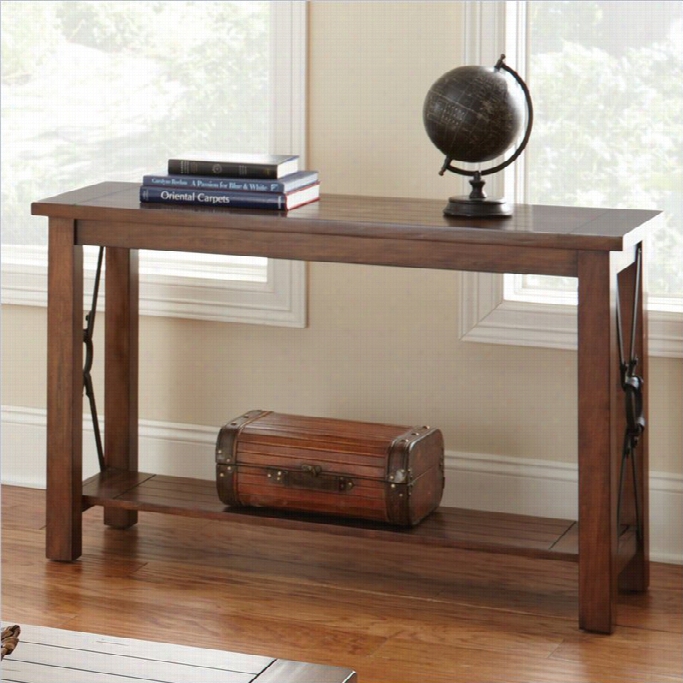 Steve Silver Company Rosewood Sofa Table In Chestnut Finish