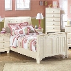 Ashley Cottage Retreat Wood Twin Sleigh Bed in Cream