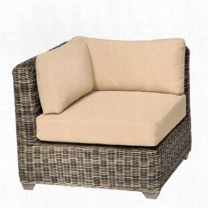 Tkc Cape Cod Outdoor Wicker Corner Chairr In Sesame