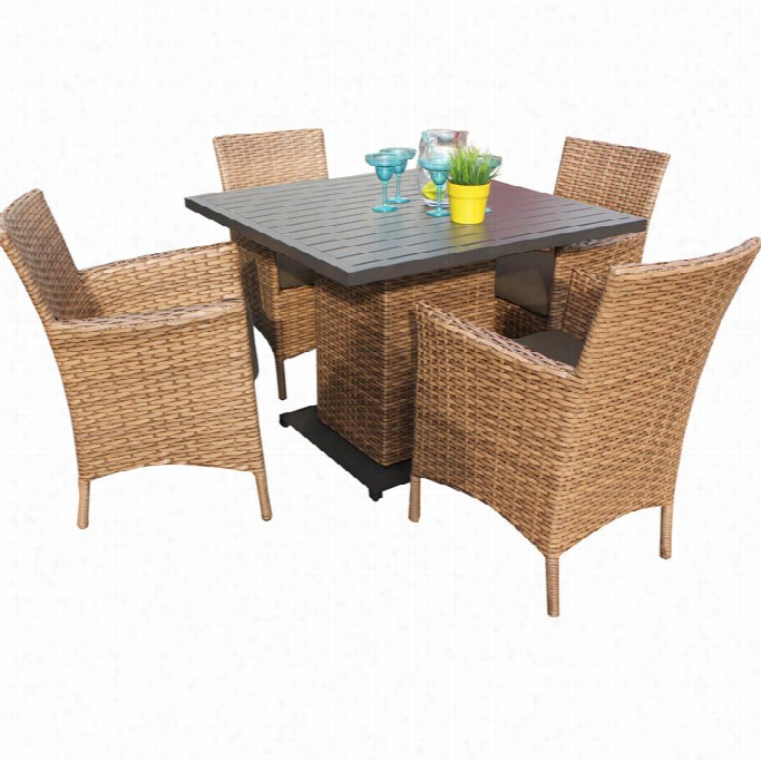 Tkc Laguna Square 5 Piece Wicker Patio Dining Set Inc Ocoa