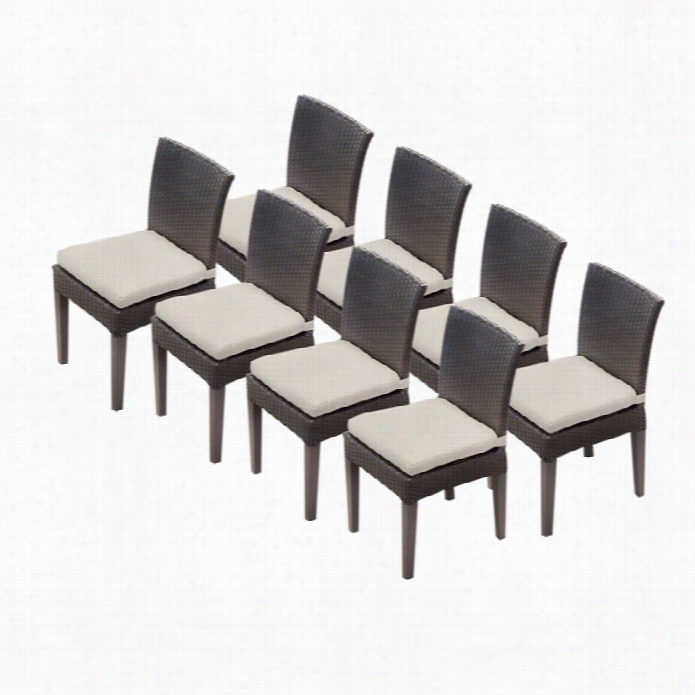 Tkc Napa Wicker Patio Diing Chairs In Beige (set Of 8)