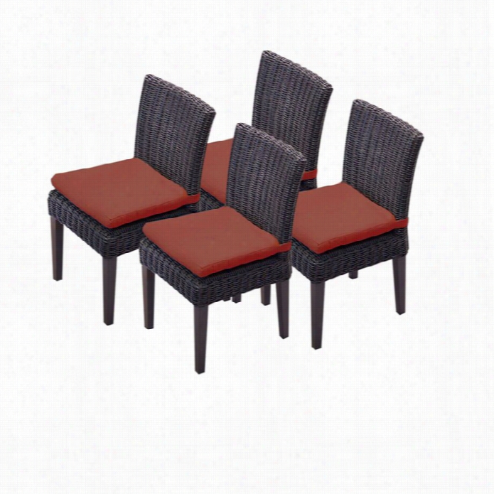 Tkc Venice Wicker Patio Diningc Hairs In Terracotta (set Of 4)