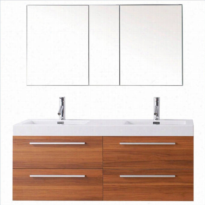 Virtu Usa Finle 54 Polymarble Double Bathroom Vanity Cabinet Se Tin Plum