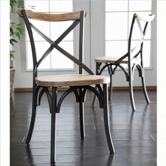 Walker Edison Urban Reclamation Deluxe Dining Chair In Antique Black (set Of 2)