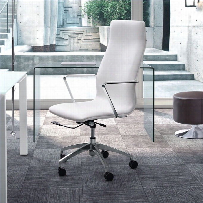 Zuo Herald High Back Service Chair In White